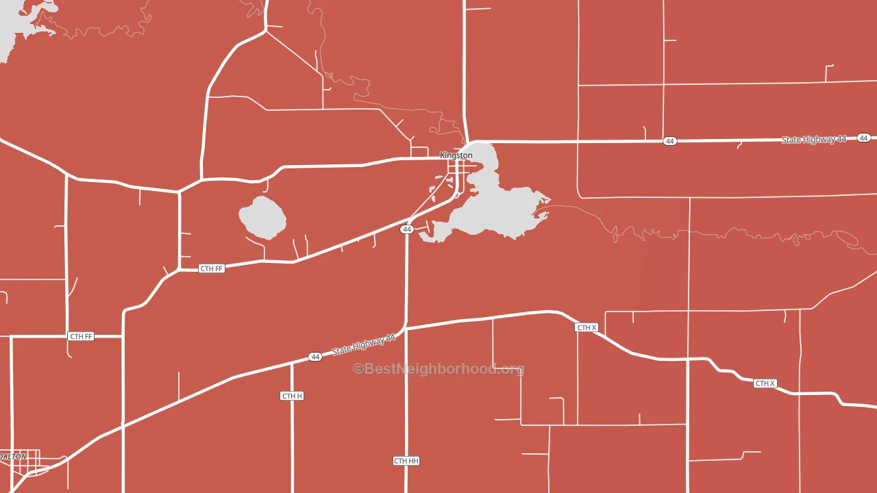 Kingston, WI block-group political-lean map