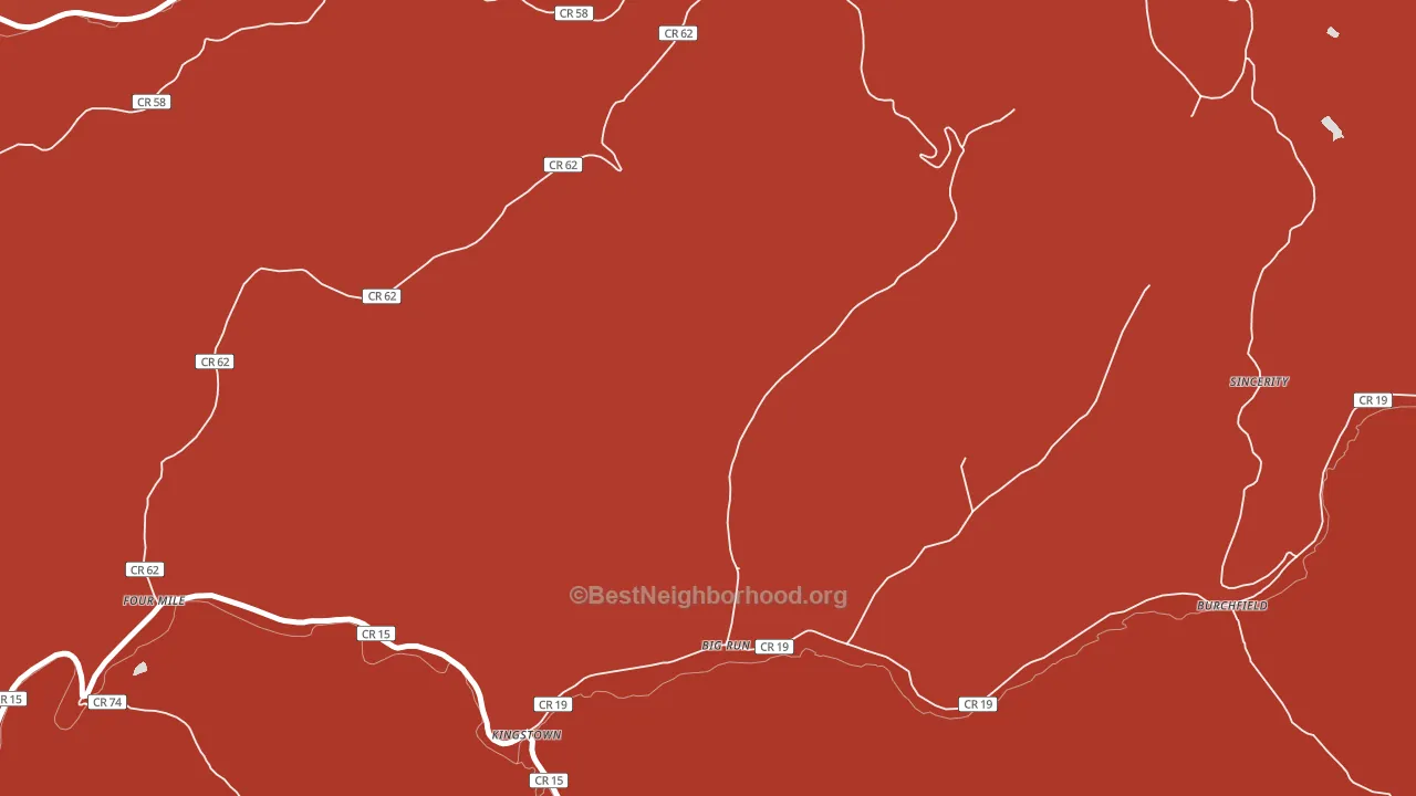 Kingstown, WV block-group political-lean map