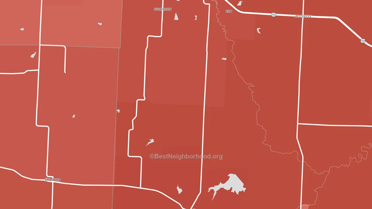 Kingsville, MO block-group political-lean map
