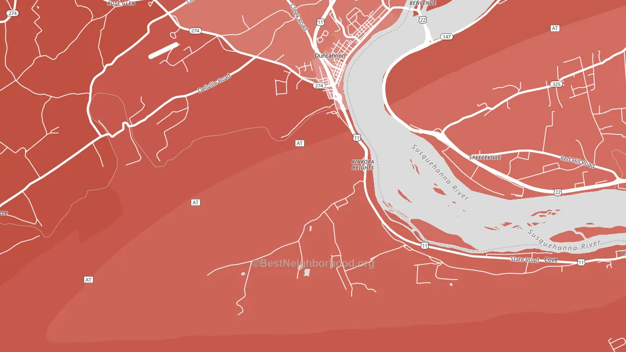 Kinkora Heights, PA block-group political-lean map