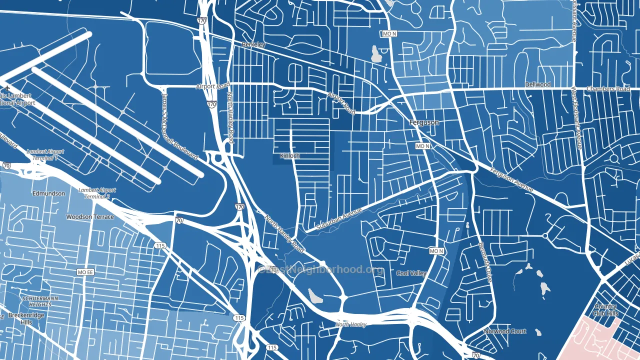 Kinloch, MO block-group political-lean map