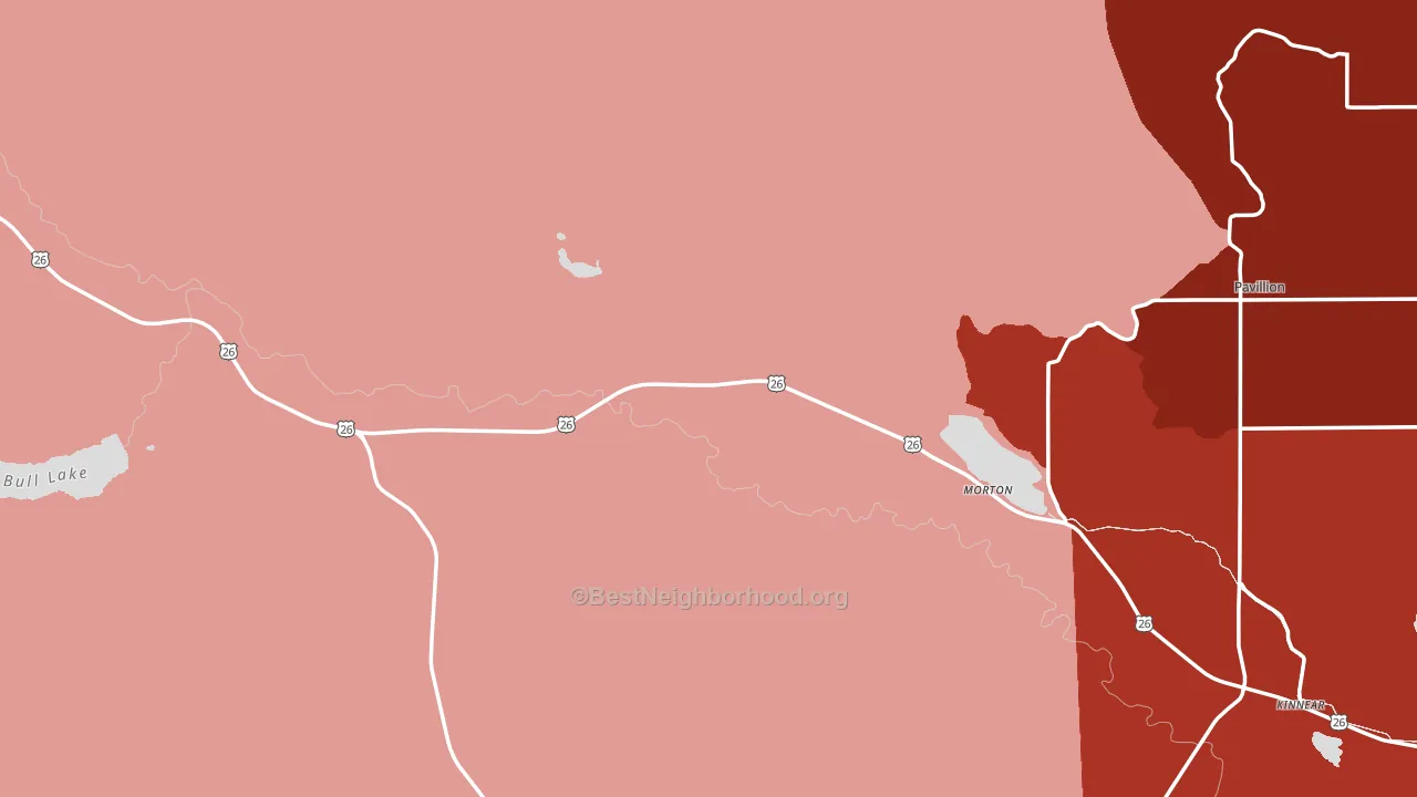 Kinnear, WY block-group political-lean map