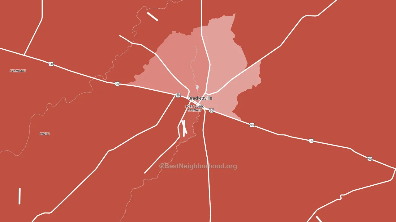 Kinney County, TX block-group political-lean map
