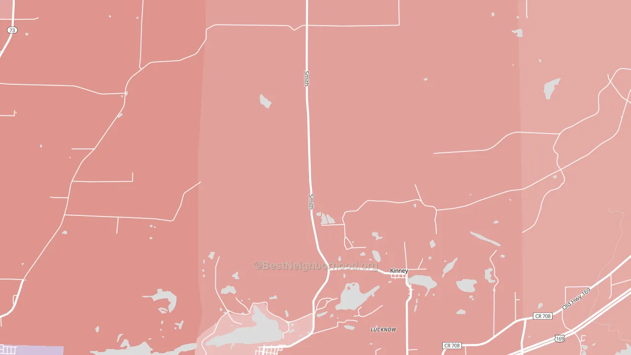 Kinney, MN block-group political-lean map