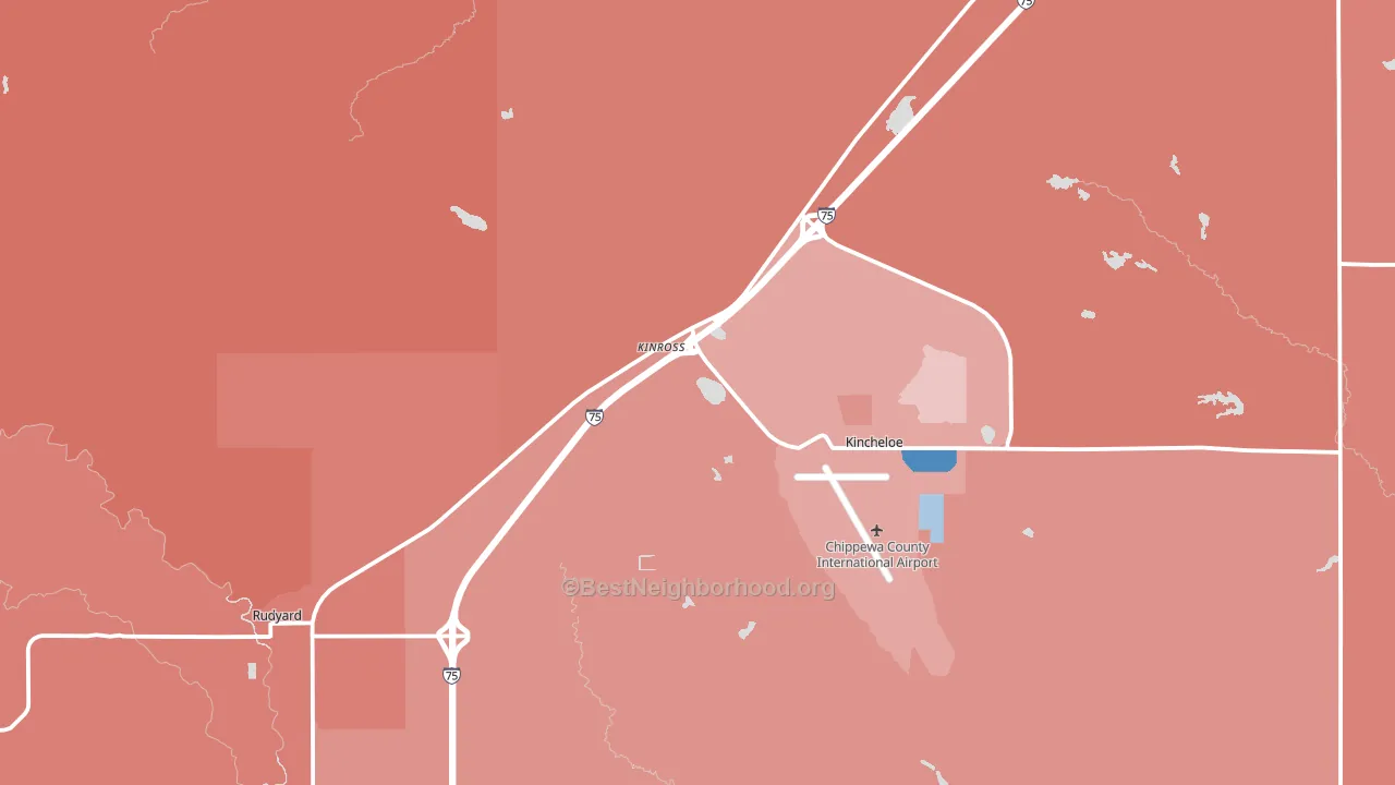 Kinross, MI block-group political-lean map
