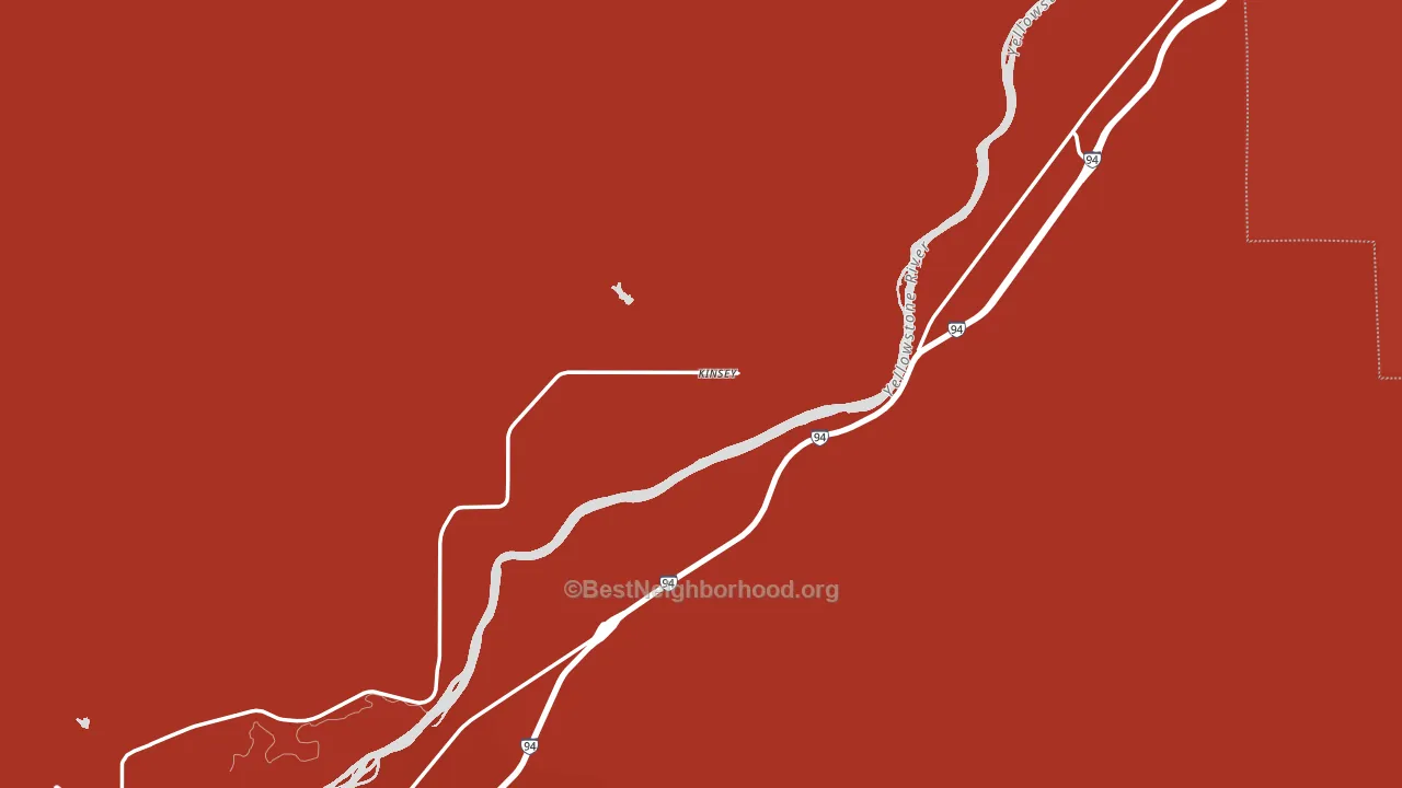 Kinsey, MT block-group political-lean map