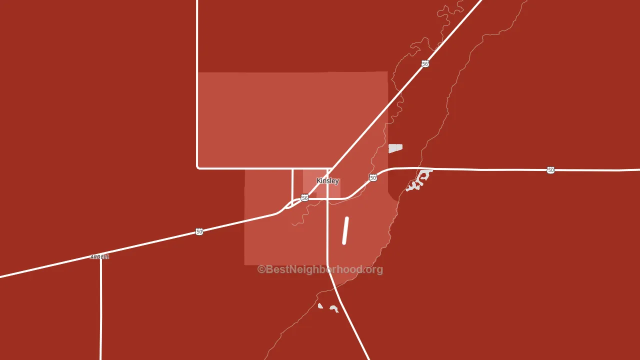 Kinsley, KS block-group political-lean map