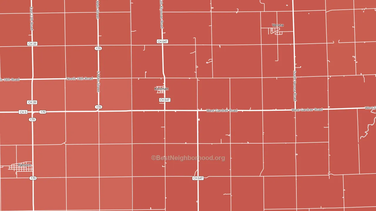 Kinsman, IL block-group political-lean map