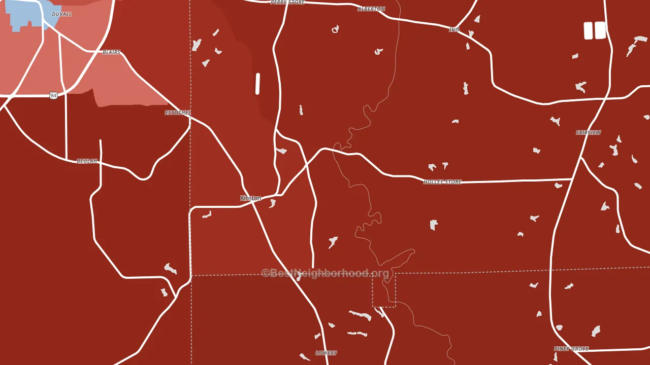 Kinston, AL block-group political-lean map