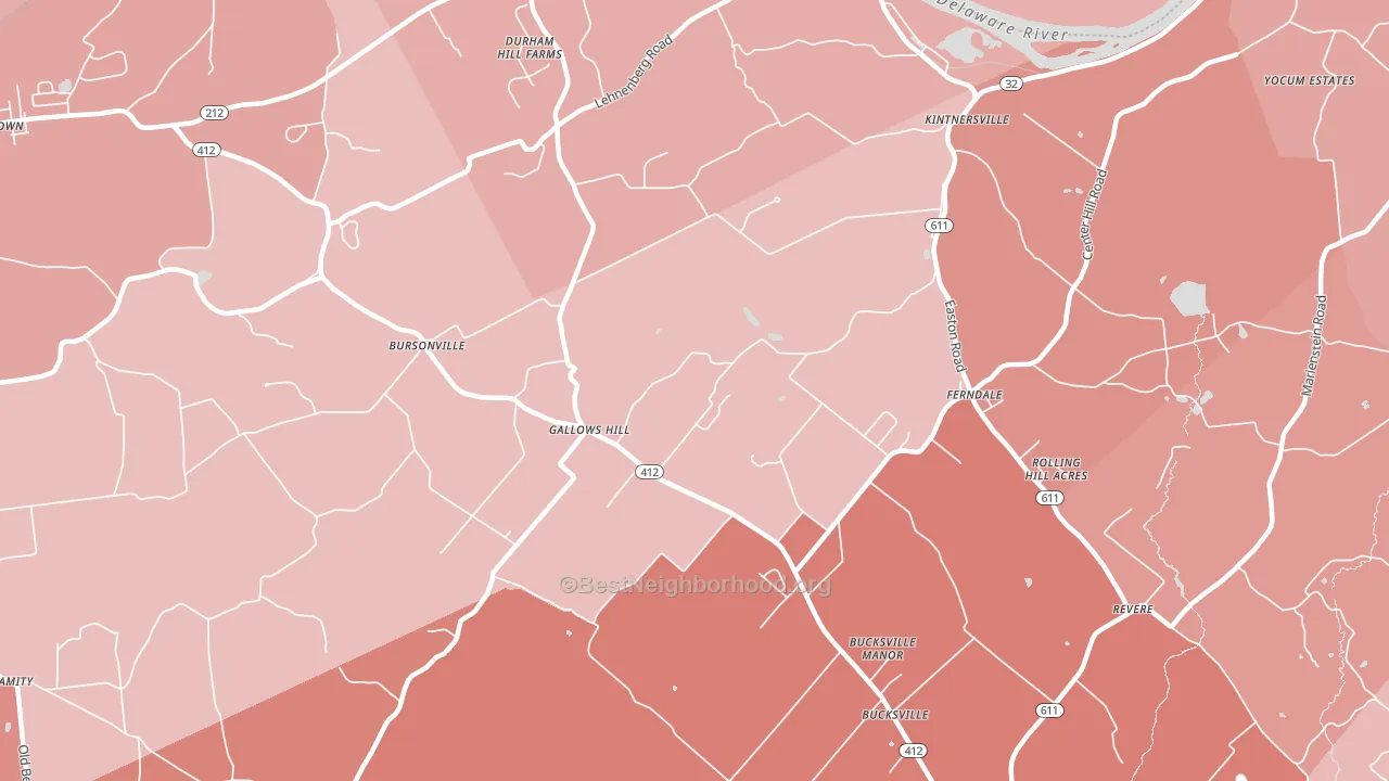 Kintnersville, PA block-group political-lean map