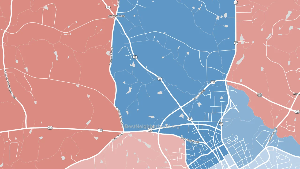 Kinton Fork, NC block-group political-lean map