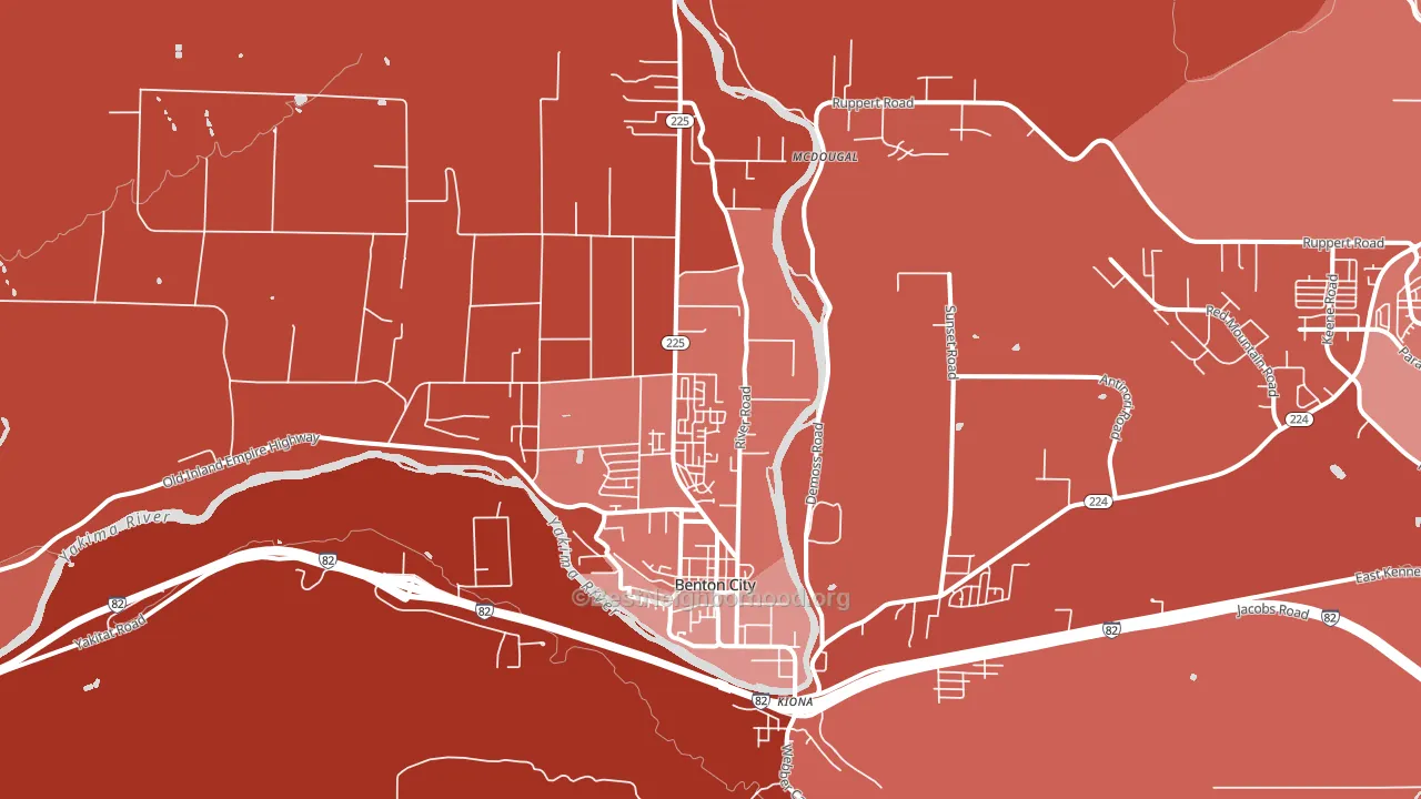 Kiona, WA block-group political-lean map