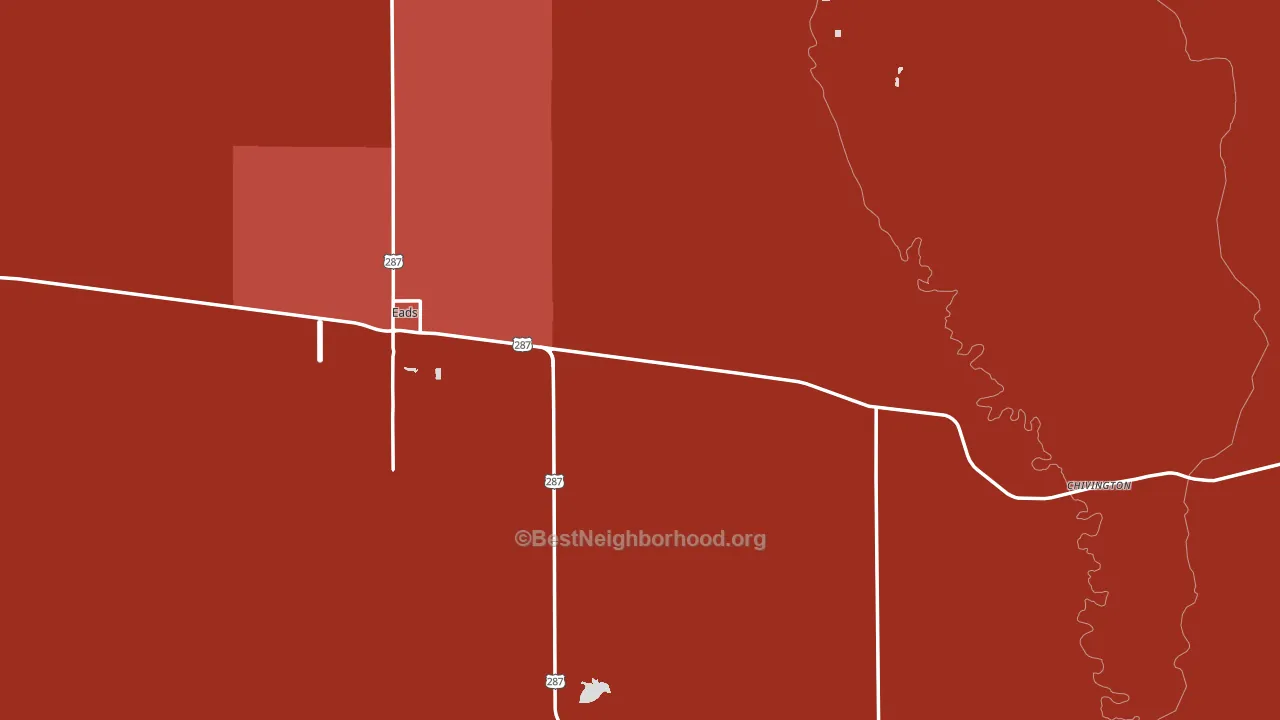 Kiowa County, CO block-group political-lean map