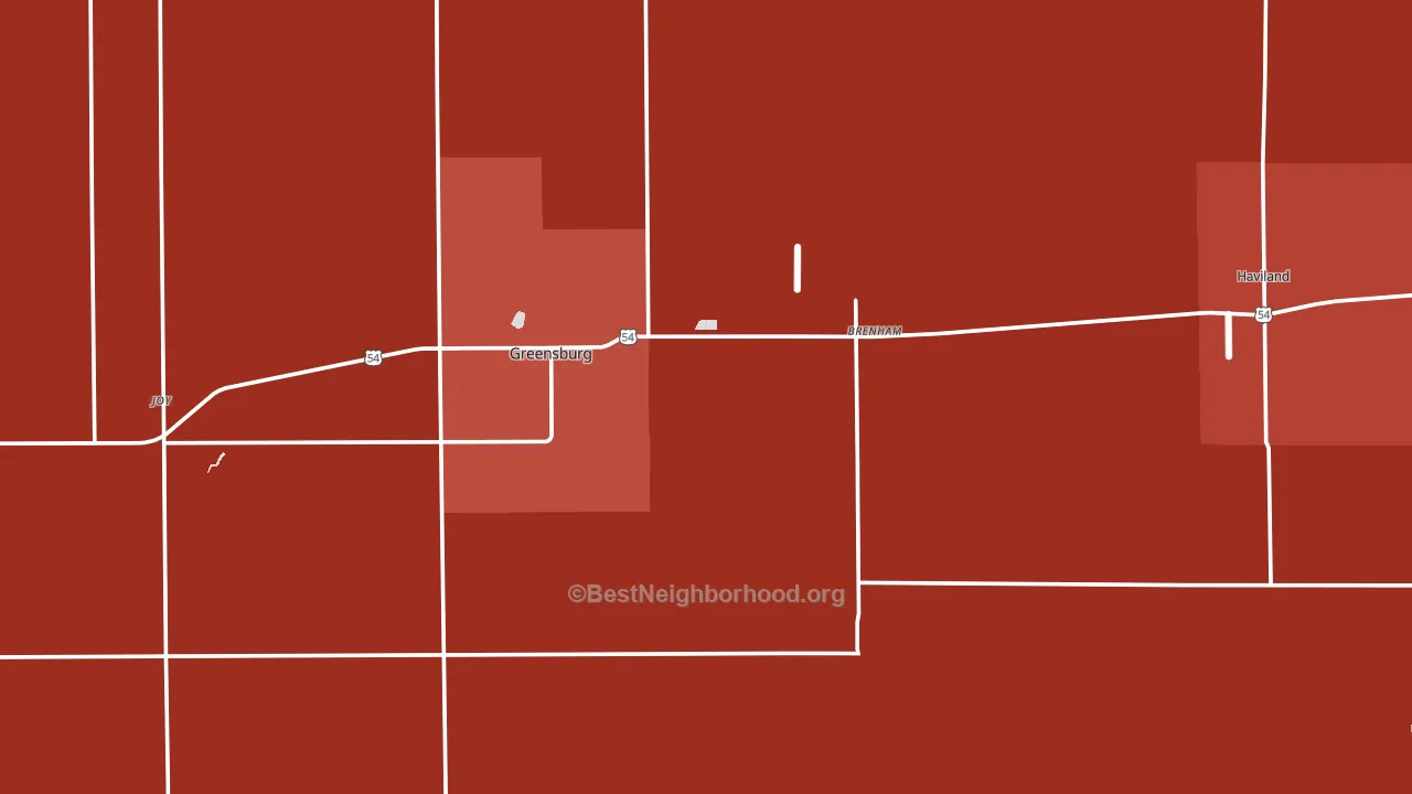 Kiowa County, KS block-group political-lean map