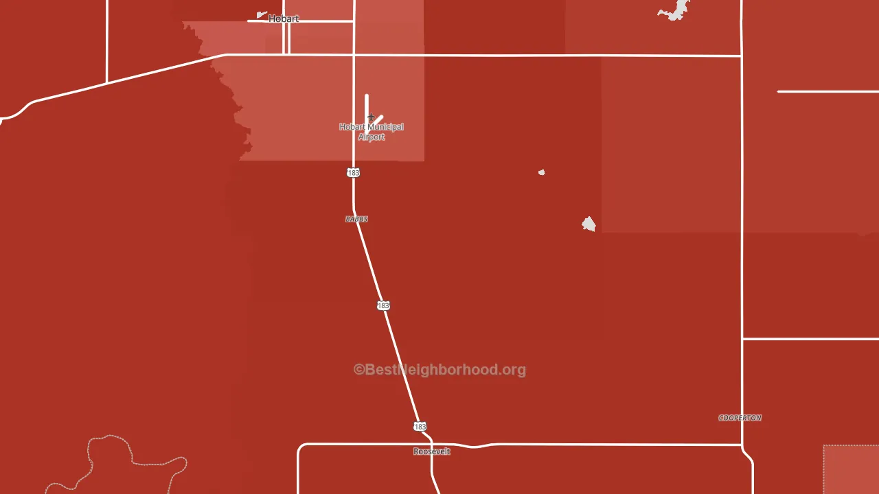 Kiowa County, OK block-group political-lean map