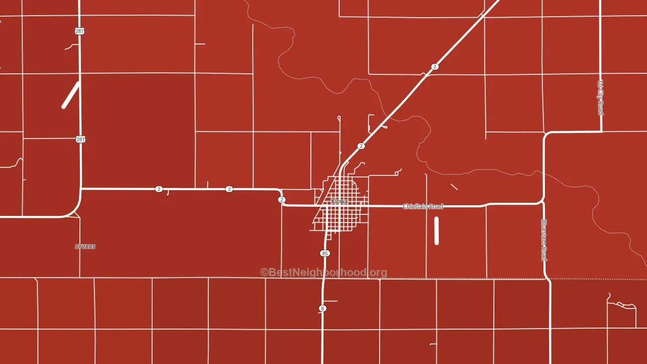 Kiowa, KS block-group political-lean map