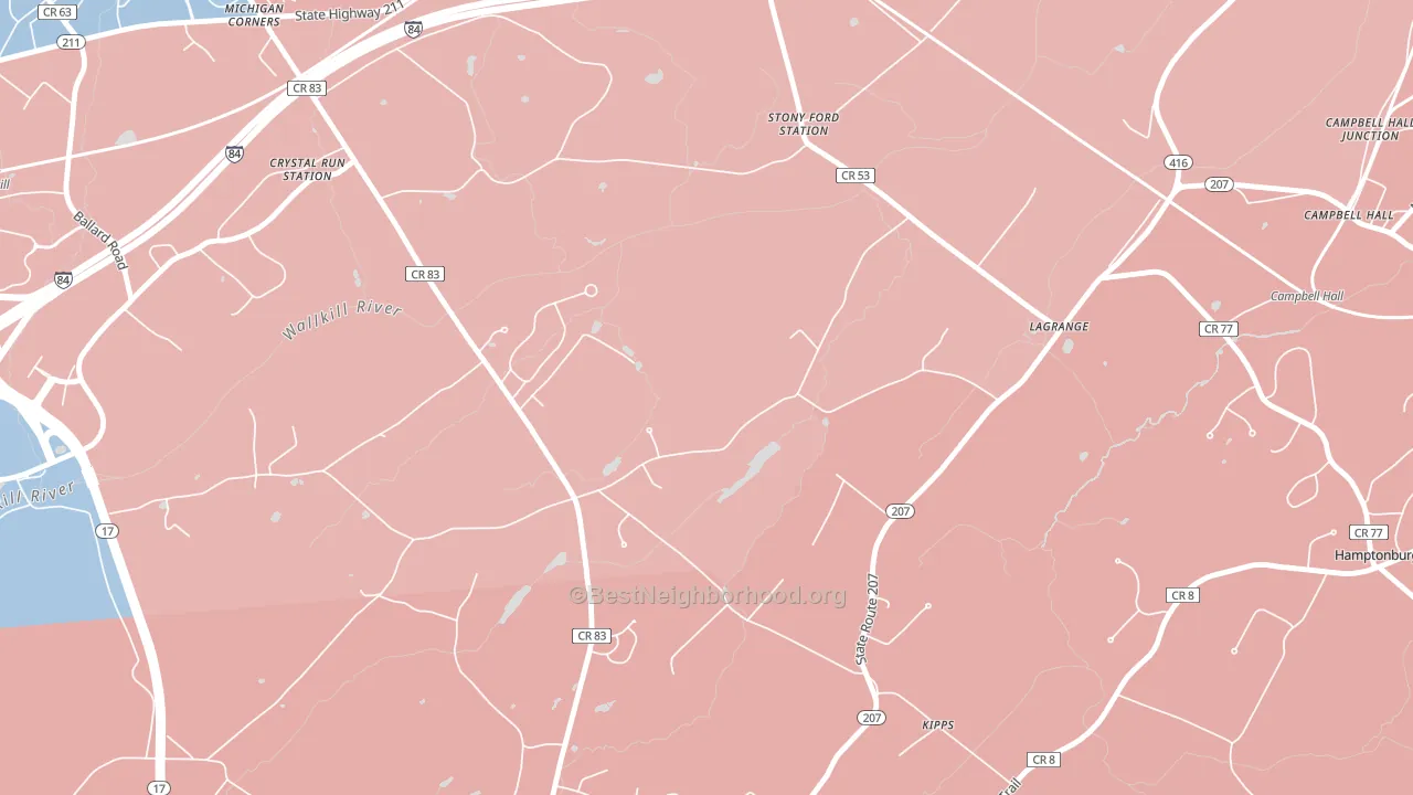 Kipps, NY block-group political-lean map