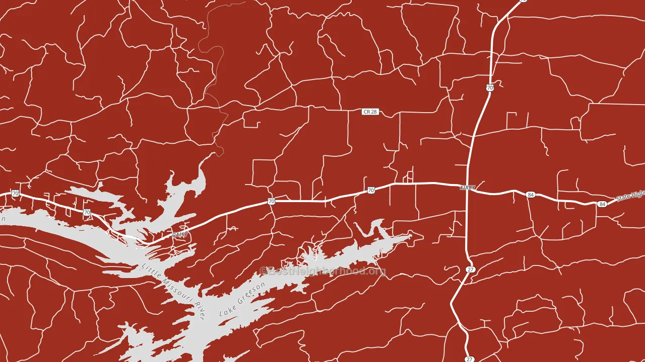 Kirby, AR block-group political-lean map