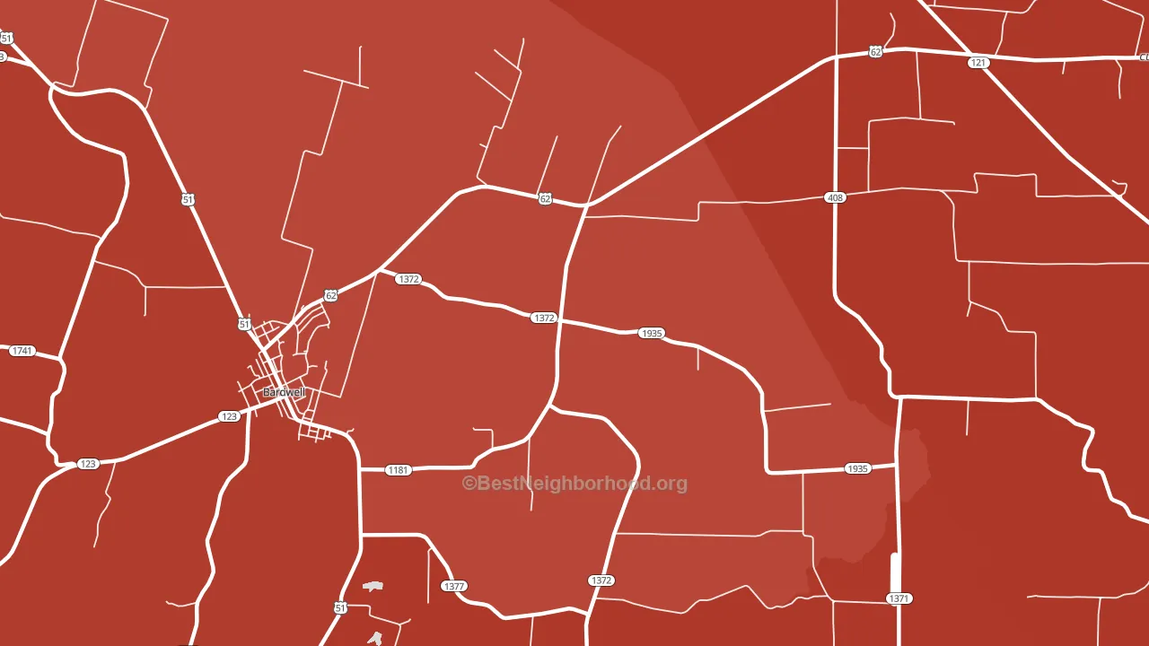 Kirbyton, KY block-group political-lean map