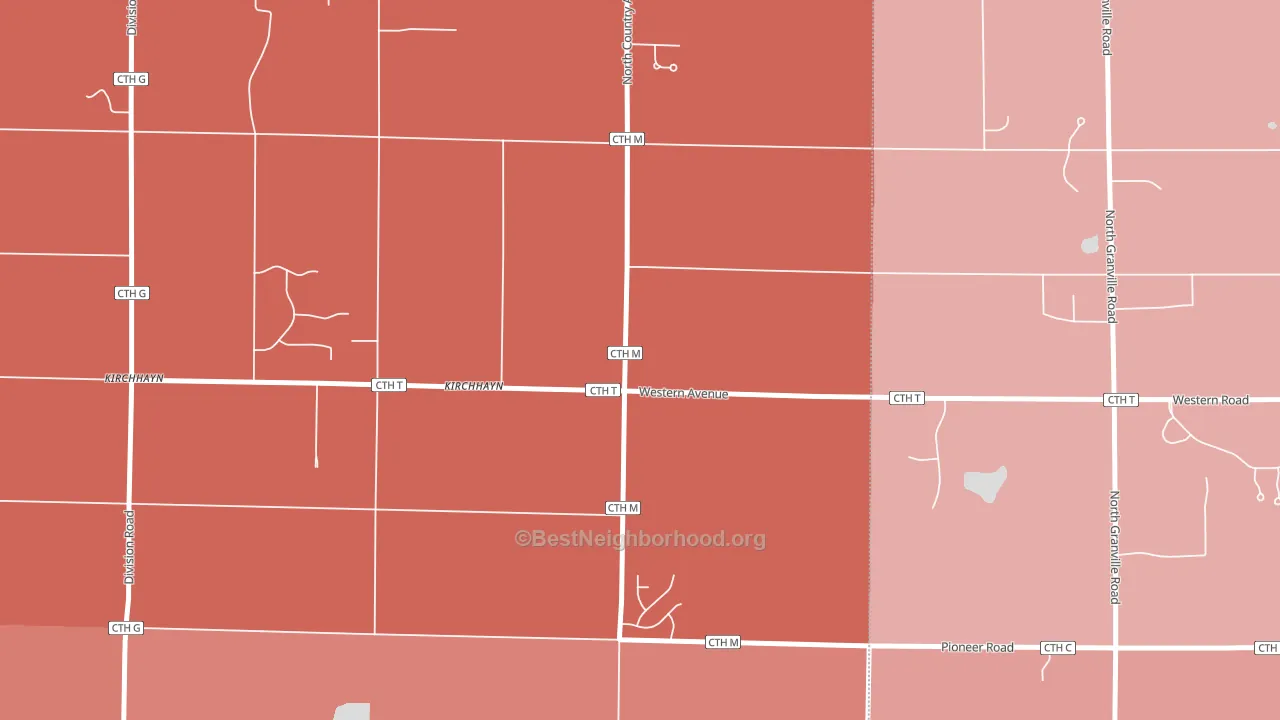 Kirchhayn, WI block-group political-lean map