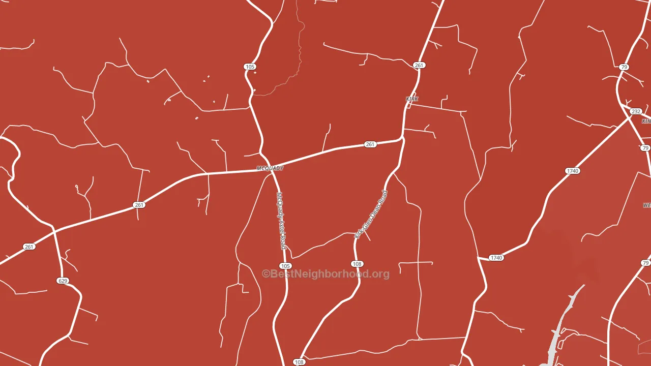 Kirk, KY block-group political-lean map