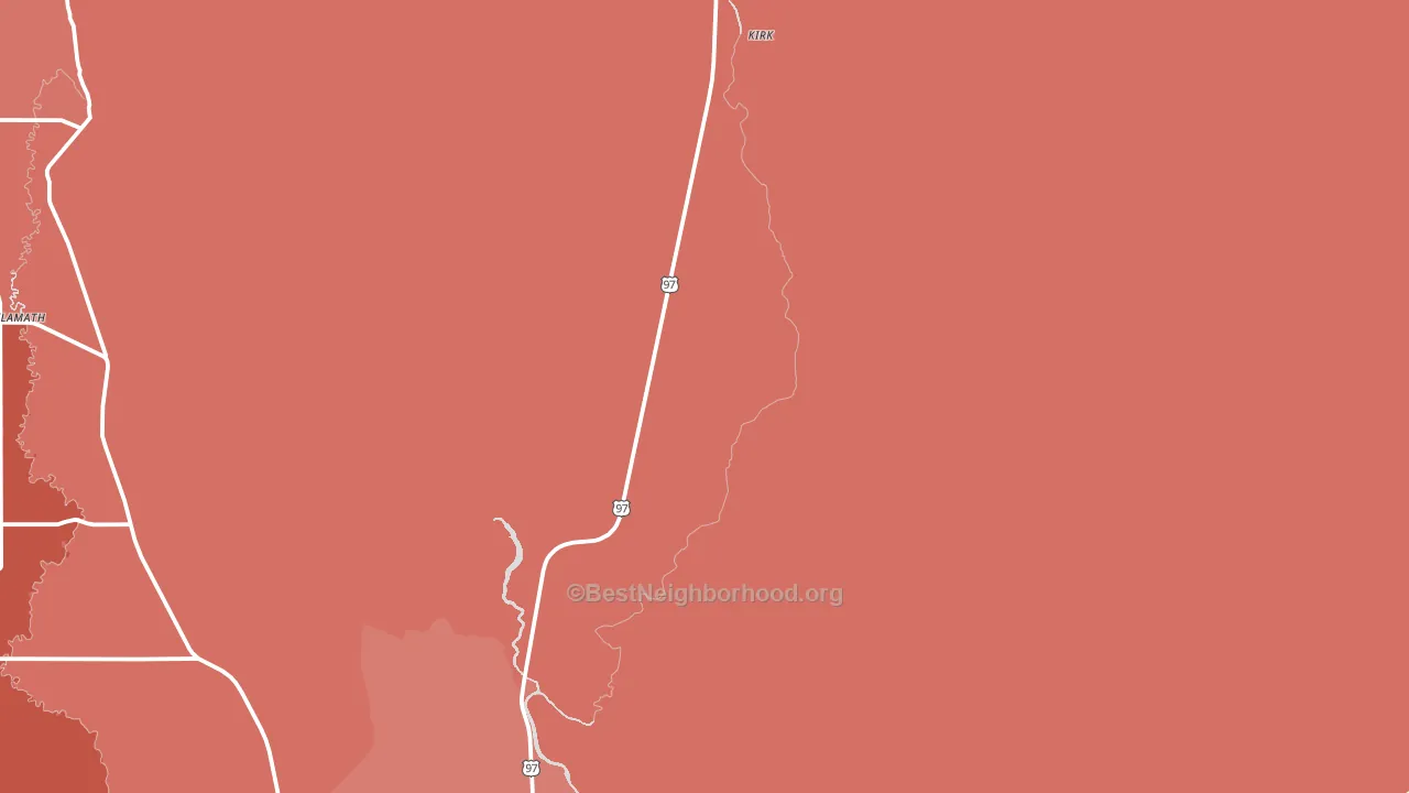 Kirk, OR block-group political-lean map
