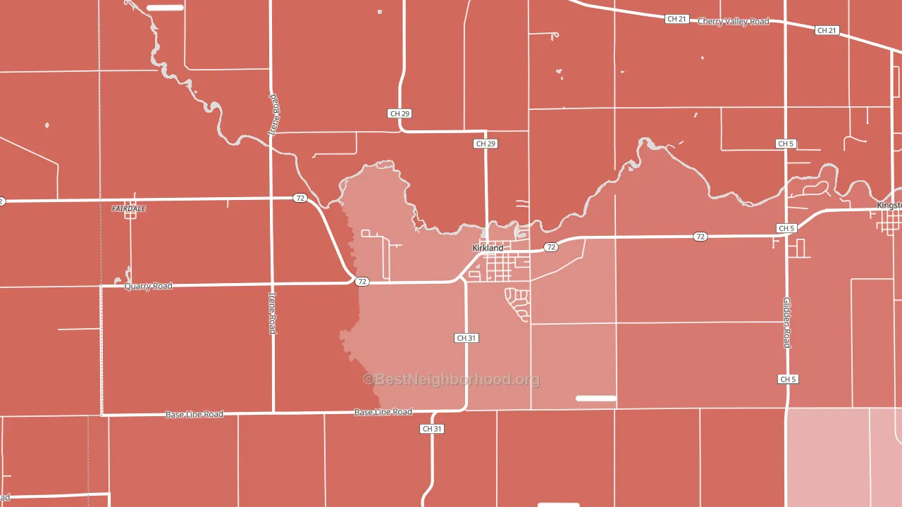 Kirkland, IL block-group political-lean map