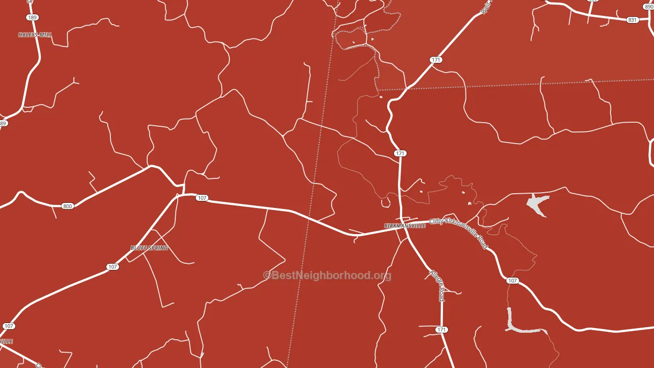 Kirkmansville, KY block-group political-lean map