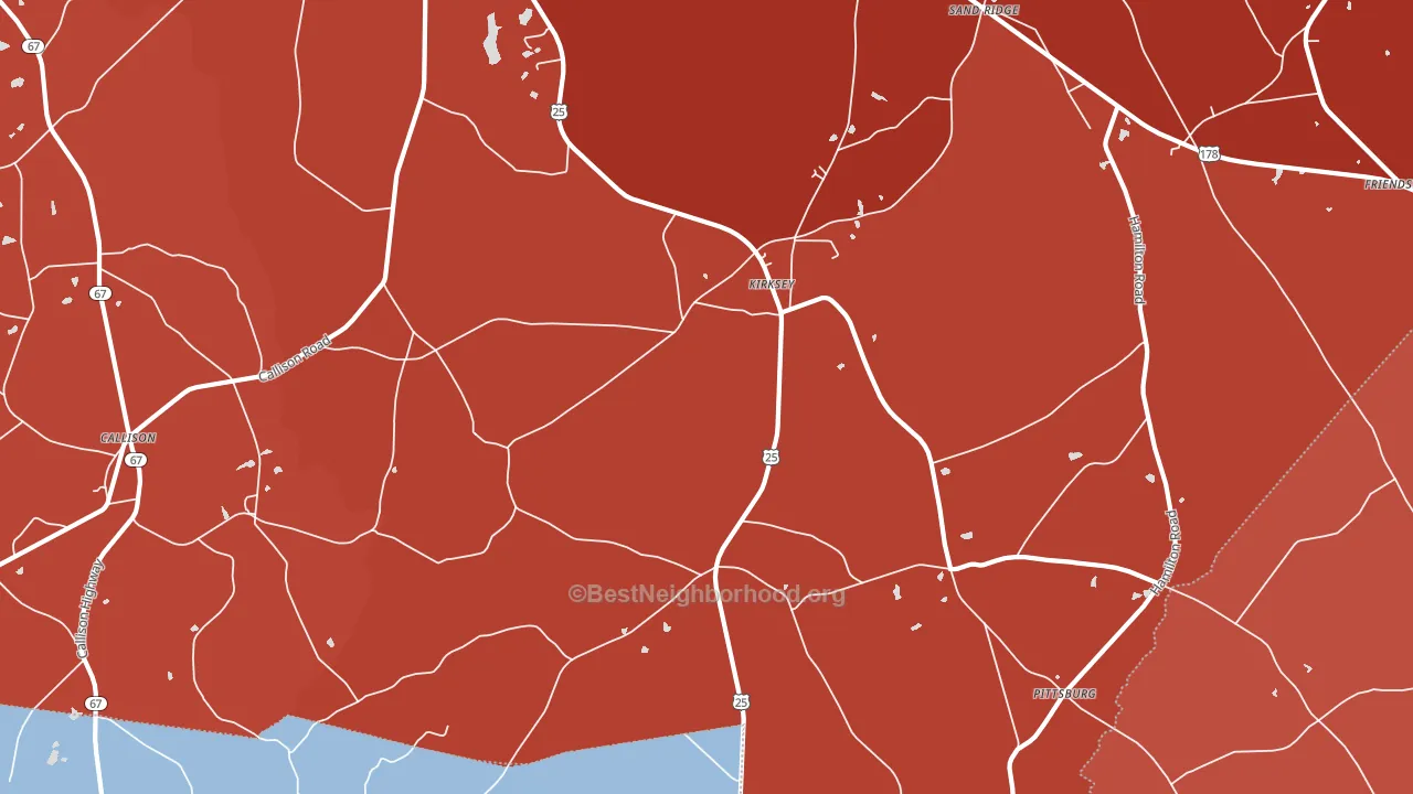 Kirksey, SC block-group political-lean map