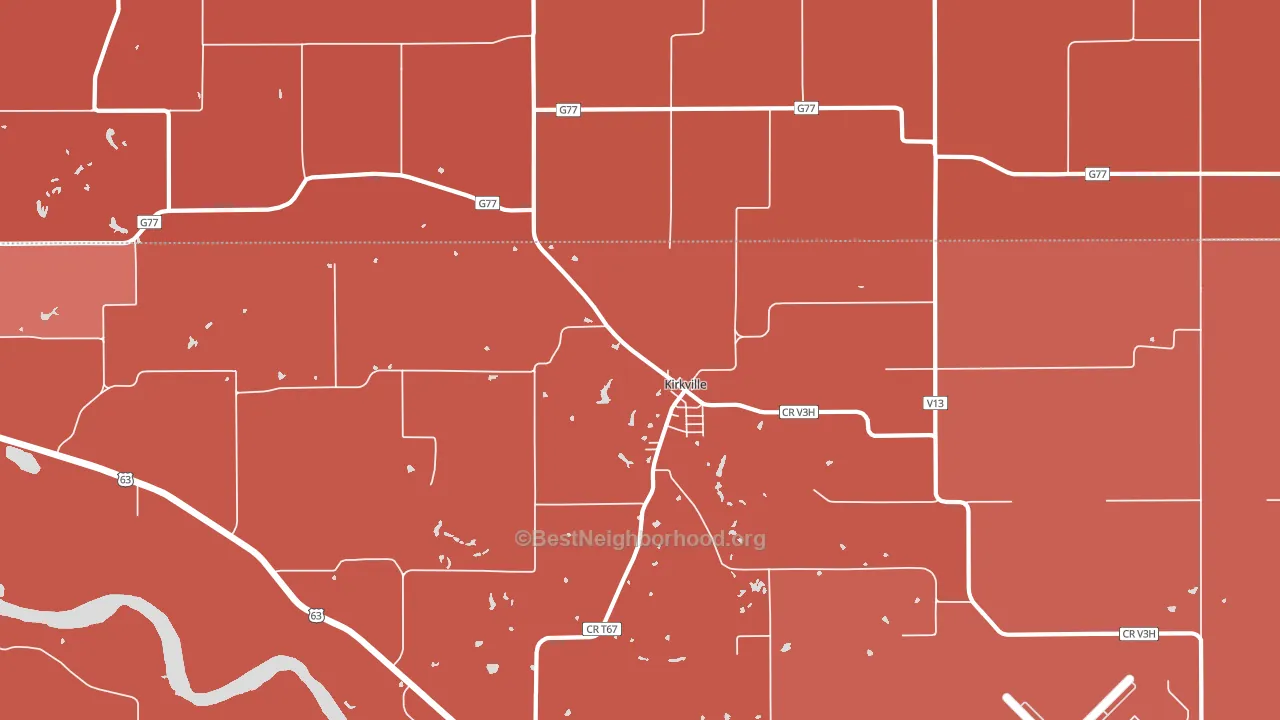 Kirkville, IA block-group political-lean map