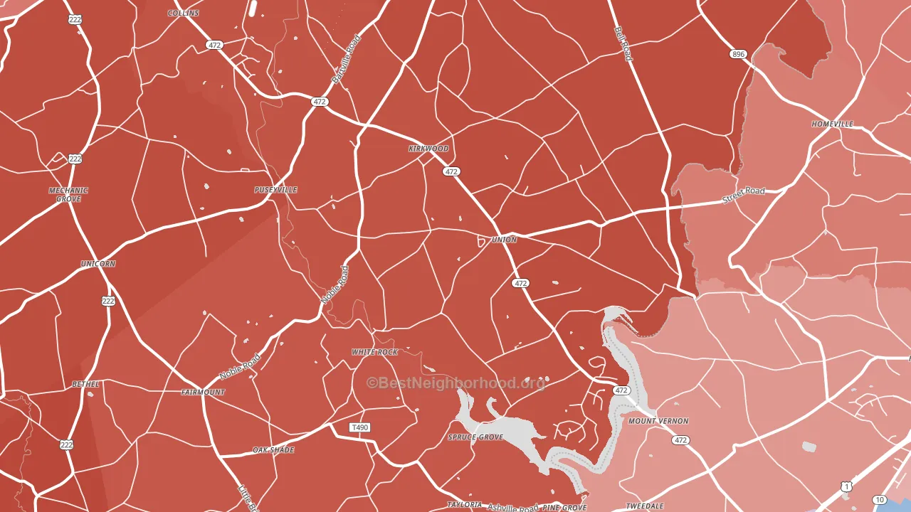 Kirkwood, PA block-group political-lean map