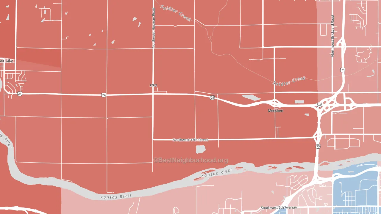 Kiro, KS block-group political-lean map