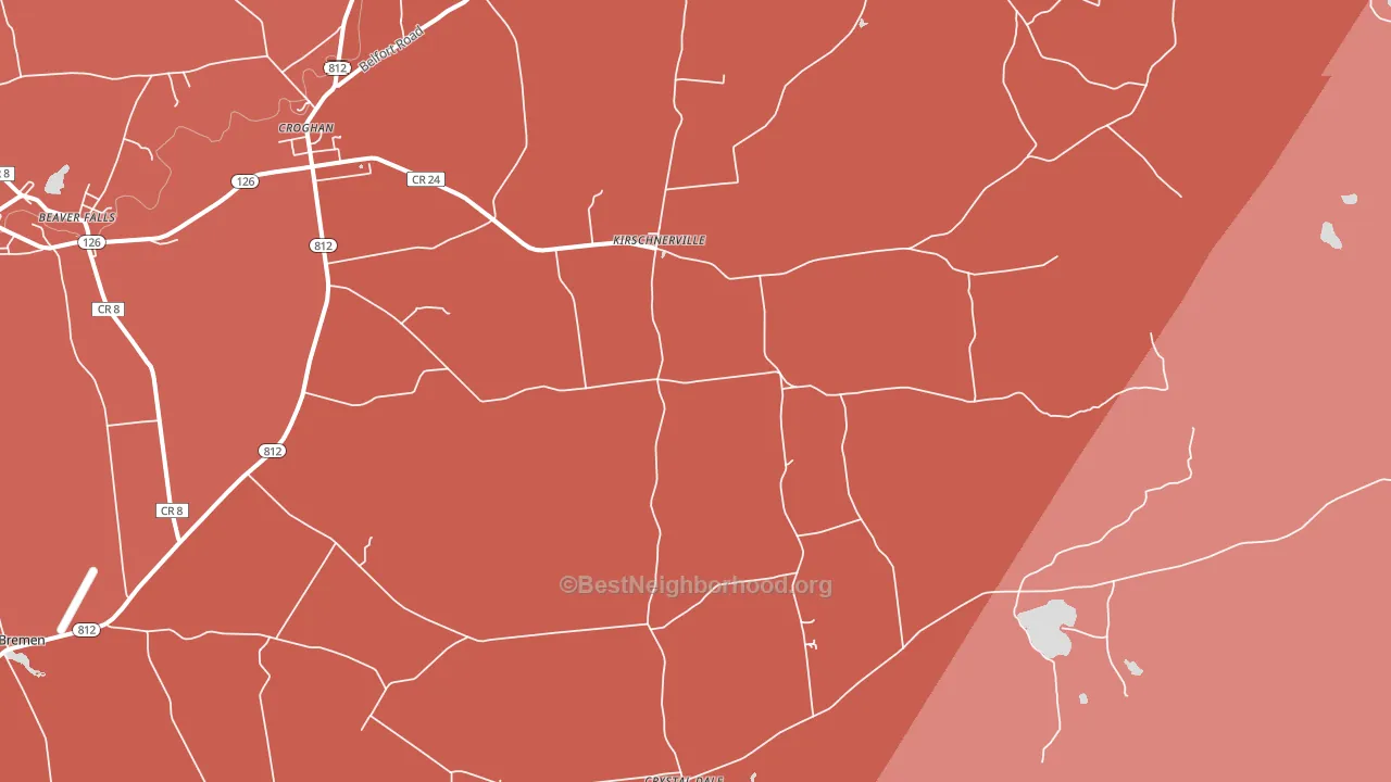 Kirschnerville, NY block-group political-lean map