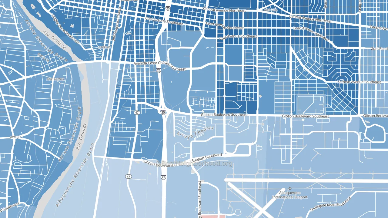 Kirtland Community, Albuquerque, NM block-group political-lean map