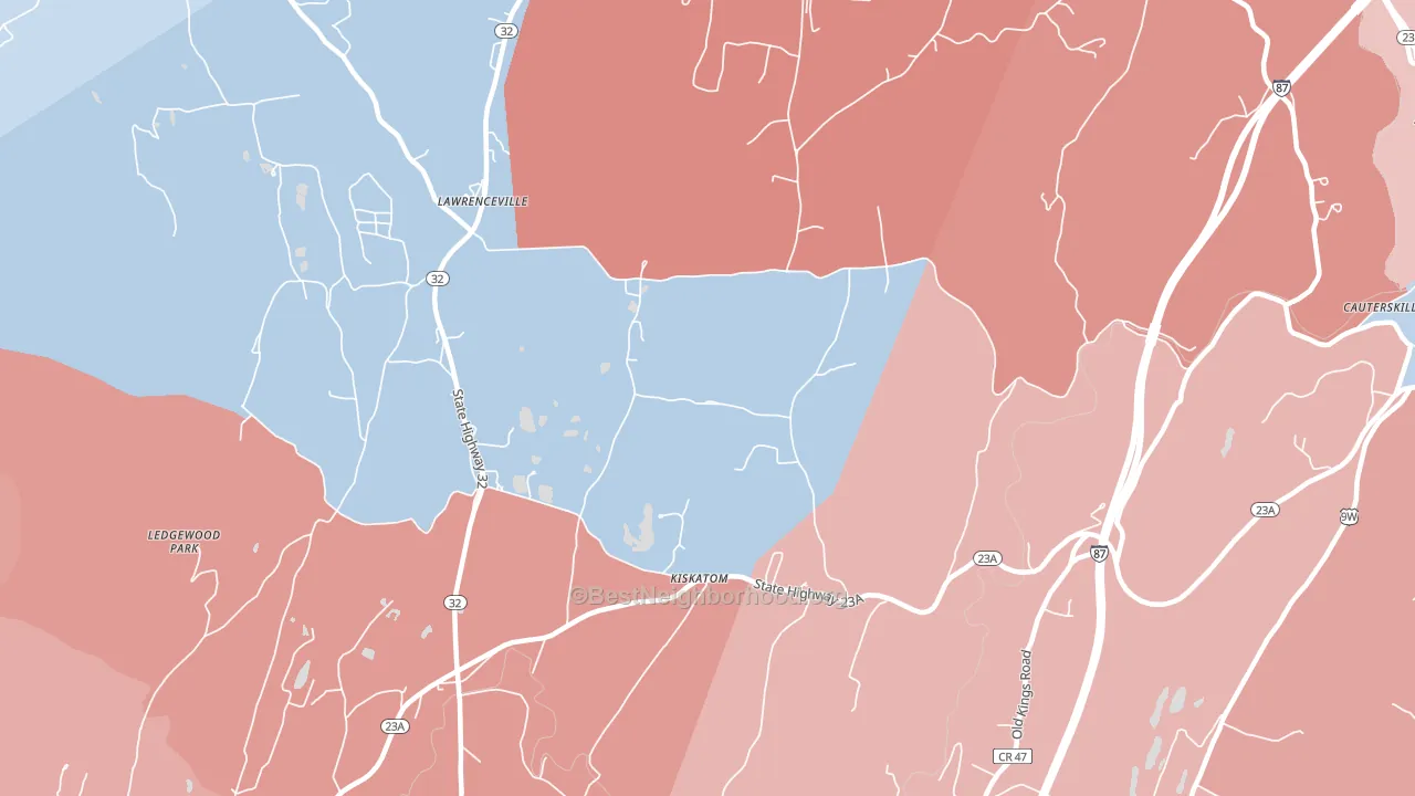 Kiskatom, NY block-group political-lean map