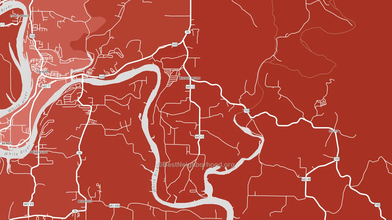 Kissee Mills, MO block-group political-lean map
