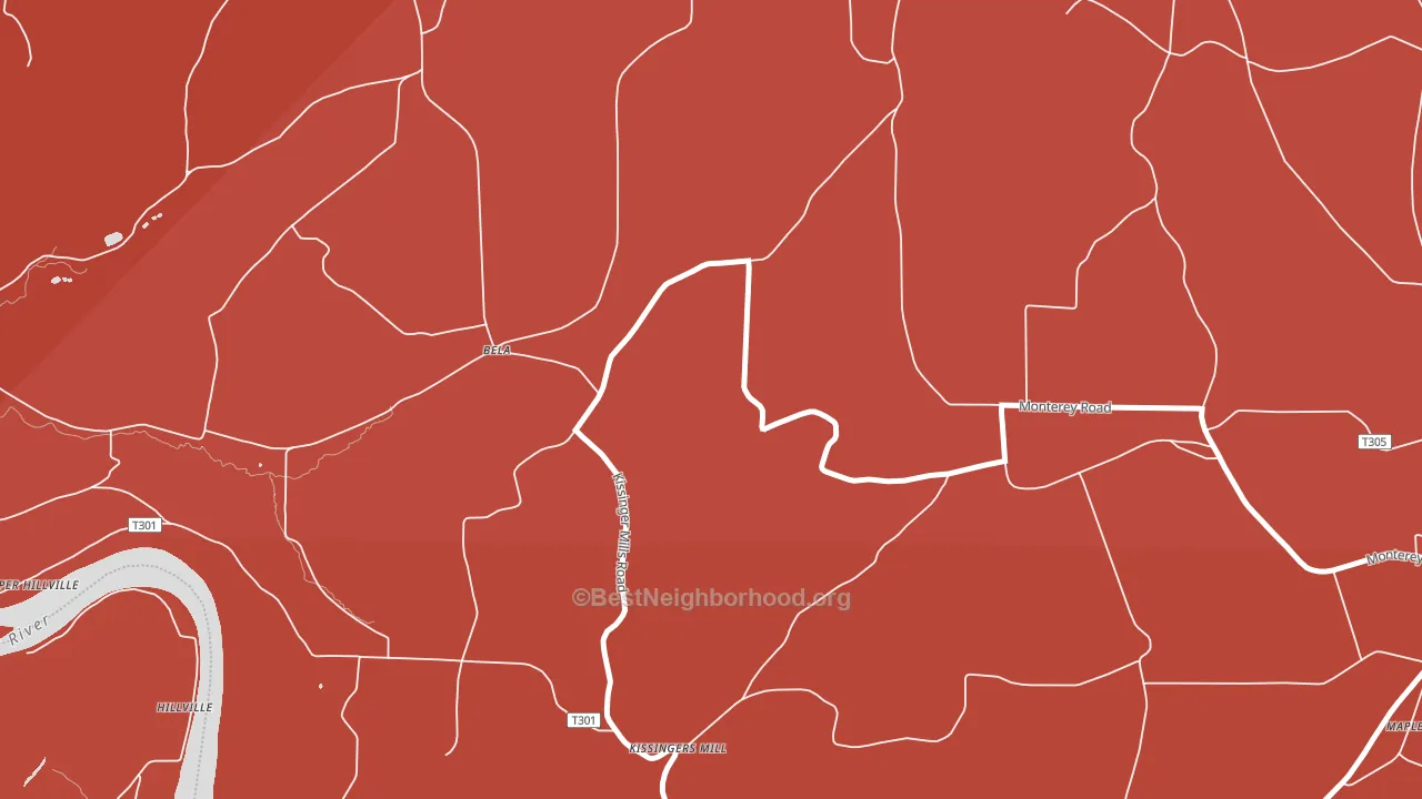 Kissingers Mill, PA block-group political-lean map