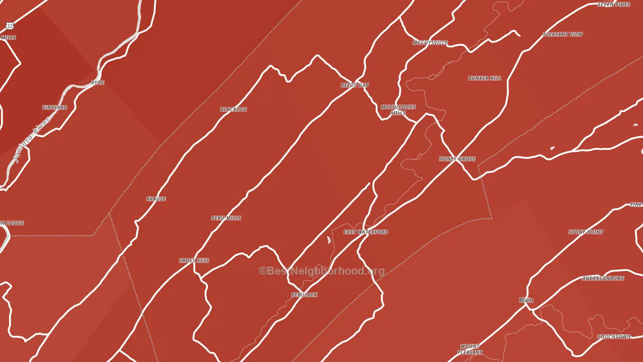 Kistler, PA block-group political-lean map