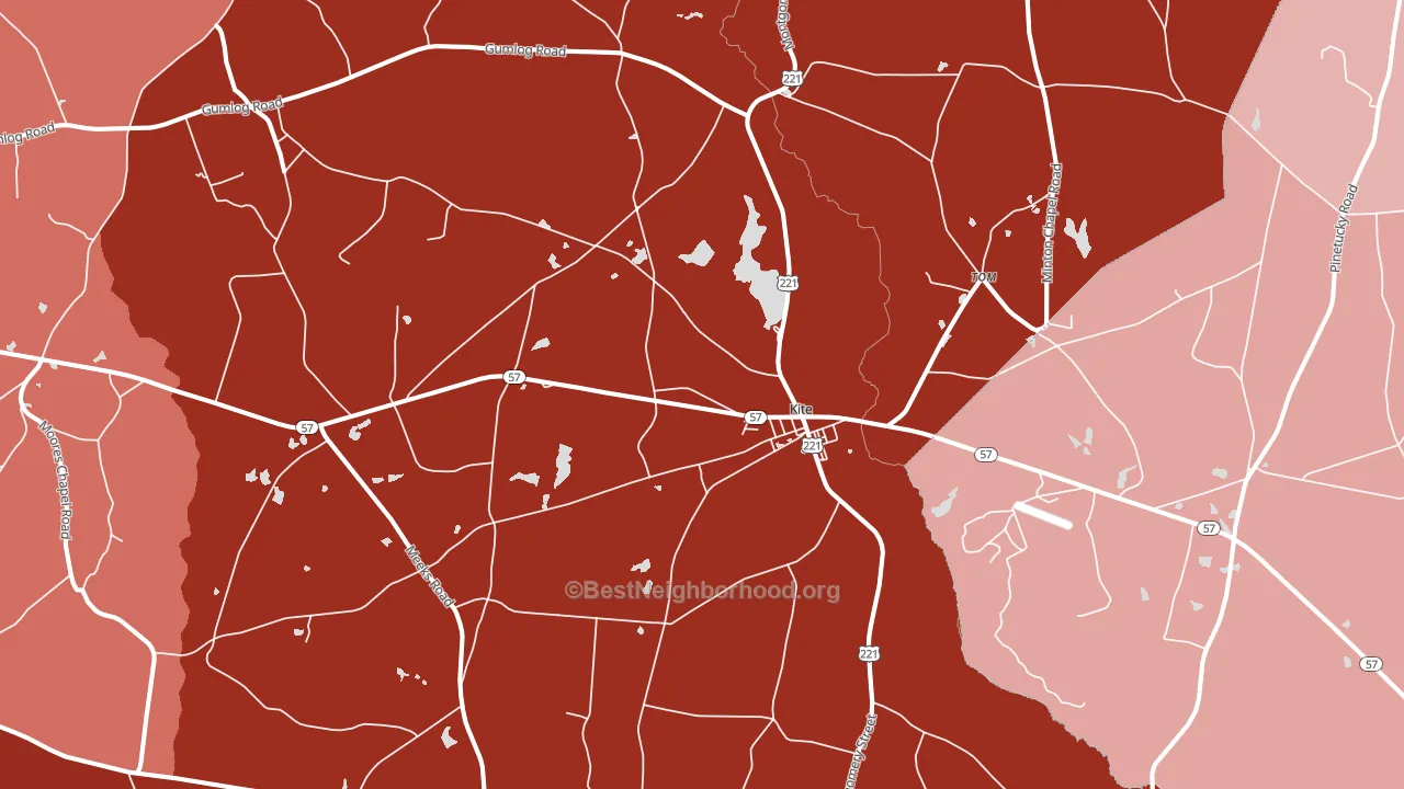 Kite, GA block-group political-lean map