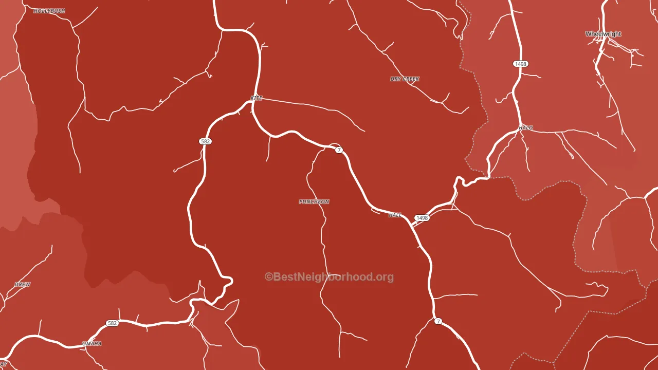 Kite, KY block-group political-lean map