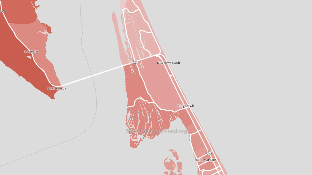Kitty Hawk, NC block-group political-lean map