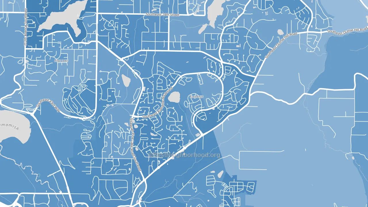 Klahanie, WA block-group political-lean map