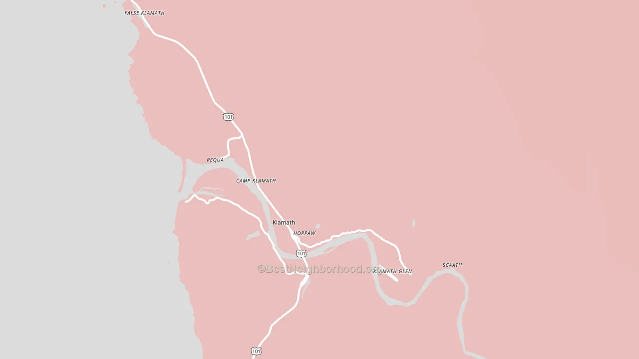 Klamath, CA block-group political-lean map