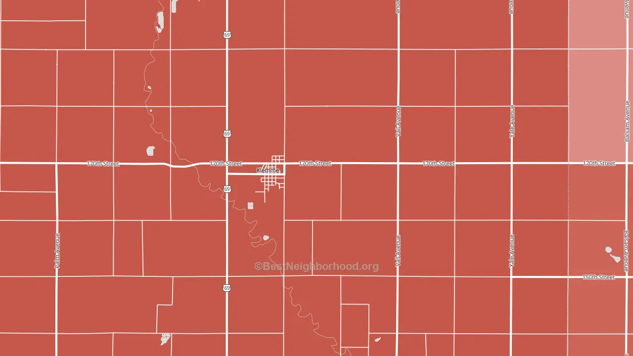 Klemme, IA block-group political-lean map