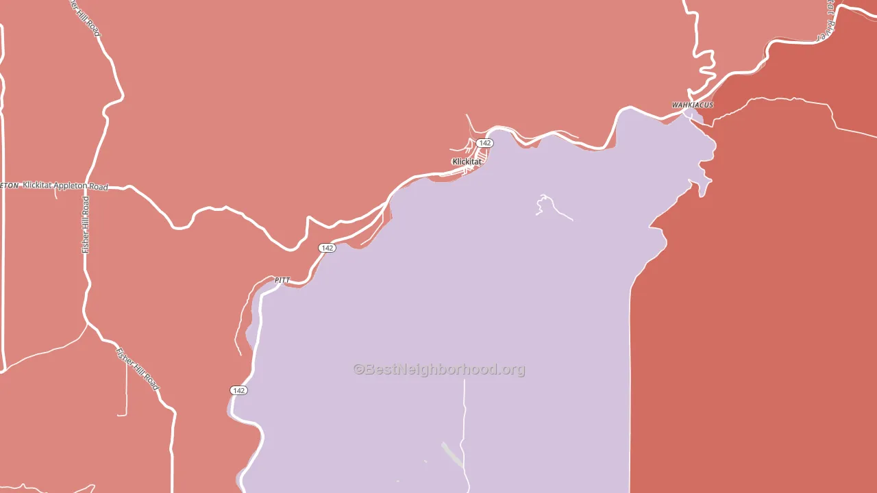 Klickitat, WA block-group political-lean map