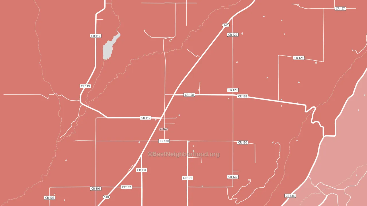 Kline, CO block-group political-lean map