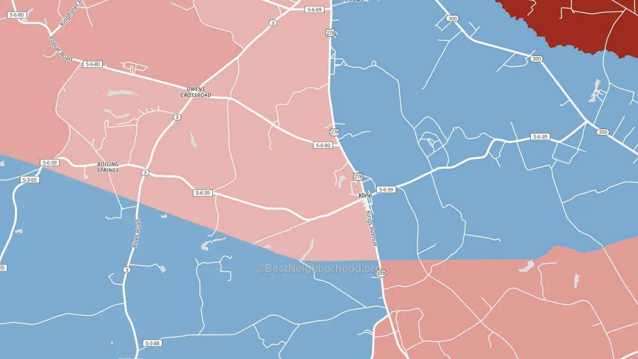 Kline, SC block-group political-lean map