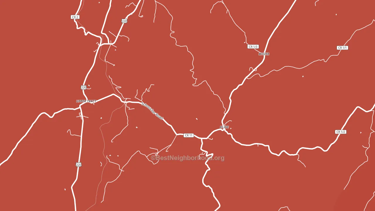 Kline, WV block-group political-lean map