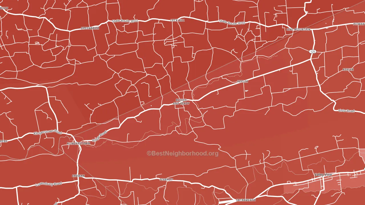 Klingerstown, PA block-group political-lean map