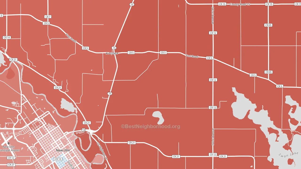 Klossner, MN block-group political-lean map